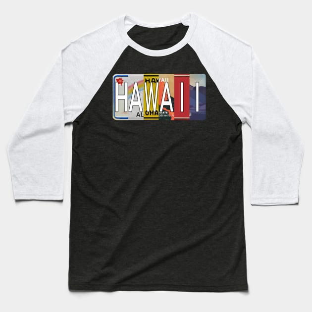 Hawaii License Plates Baseball T-Shirt by stermitkermit